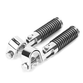 Reposapiés para motocicleta, par de estribos, soporte de reposapiés con abrazadera de motor de 1 pulgada, protector de barra de choque, apto para universal (color acero inoxidable)