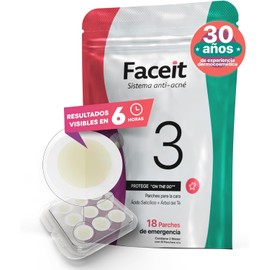 Faceit Parches para Acné Micropuntos 18 Parches Ácido salicílico, árbol de té, granos, espinillas y barros, tecnología micropuntos