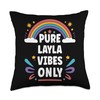 LAYLA Vibes Only Cute Retro Girls LAYLA Name Throw Pillow