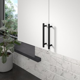 Richelieu Hardware BP205128900 Roosevelt Collection 5 1/16-inch (128 mm) Center-to-Center Matte Black Modern Cabinet and Drawer Bar Pull Handle for Kitchen, Bathroom, and Furniture