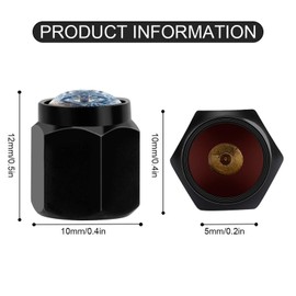 Buyidec Blue Eyes Wolf Tire Valve Stem Caps Aluminum Black Stem Tire Valve Caps Universal Stem Covers for Cars SUVs Trucks Bikes Motorcycles Bicycles (4 Pack)