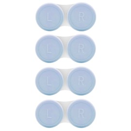 Vastsoon 4 Pack Contact Lens Case, Contact Solution Soaking Case Replacement Kit for Travel, Daily Use (Blue)