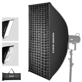 NEEWER Basics Strip Softbox Bowens Mount, 24"x35" Quick Release Soft Box Light Diffusers/Grid/Bag Compatible with Aputure 150c Compatible with Godox SL60w, for FS300C FS150B HB80C CB200C Q6, NS60P