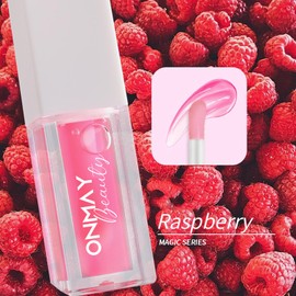 ONMAY Moisturizing Lip Plumper Gloss, Hydrating Lip Glow Oil, Nature Lip Oil, Lip Plumping Gloss Make Lips Fuller and Nourishing (raspberry, 5ml)