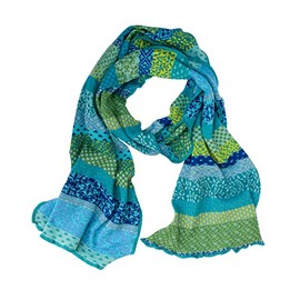 Invero, Pattern Scarf Flora, 100% Cotton (KBA), Caribbean