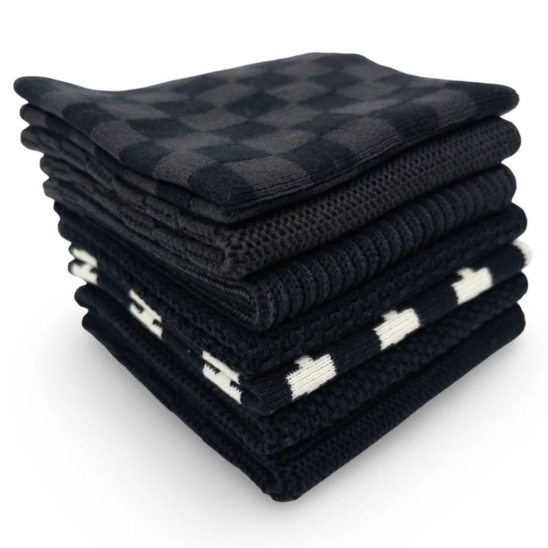 Ecovask Daily Use Dish Cloth 7pc Variety Pack Organic Cotton,
