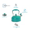 Mainstays Teal 1.8 Liter Stainless Steel Whistling Tea Kettle Turquoise