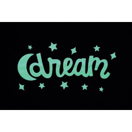 GLOPLAY Sweet Dreams (19 pcs/Pack), Glow in The Dark Message Wall Stickers, The Eco-Friendly and Brightest Wall Stickers for Ceiling, Bathtime, Bedroom, Party, Decor