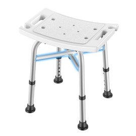 LUFEIDRA Shower Chair for Inside Shower, Heavy Duty 500LBS Reinforced Shower Stool, 5 Height Adjustable Shower Chair for Elderly and Disabled, Tool-Free Assembly, Shower Bench for Bathtub Shower Stall