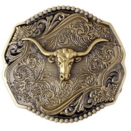 Punk Bull Head Belt Buckle for Men, Longhorn Bull Belt Buckle, Rodeo Bull Filigree Belt Buckle, Vintage Western Cowboy Belt Buckle, Punk Rock Belt Buckle, bronze