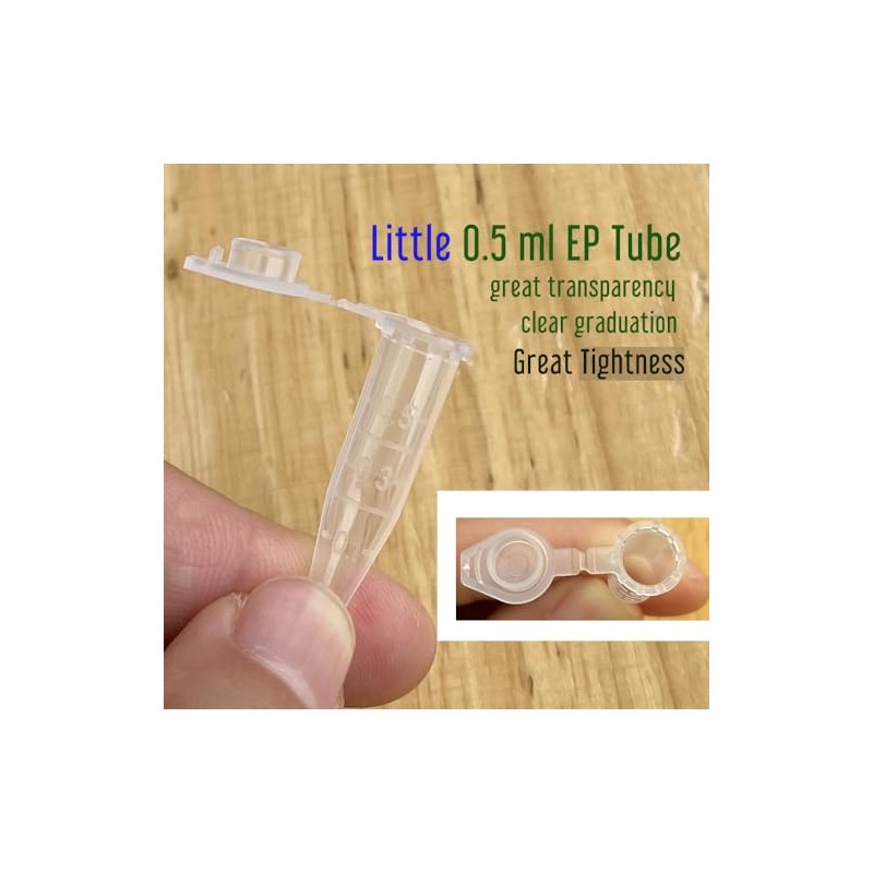 100 Piece 0.5ml Tiny Microcentrifuge Tube Graduated Holder Vial Tiny
