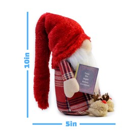 Madanar Pajama Christmas Gnome Plush Holding The Night Before Book Wearing Reindeer Slippers | Swedish Decor for Holiday Tiered Tray Shelf Table Nook Decorations (Christmas)
