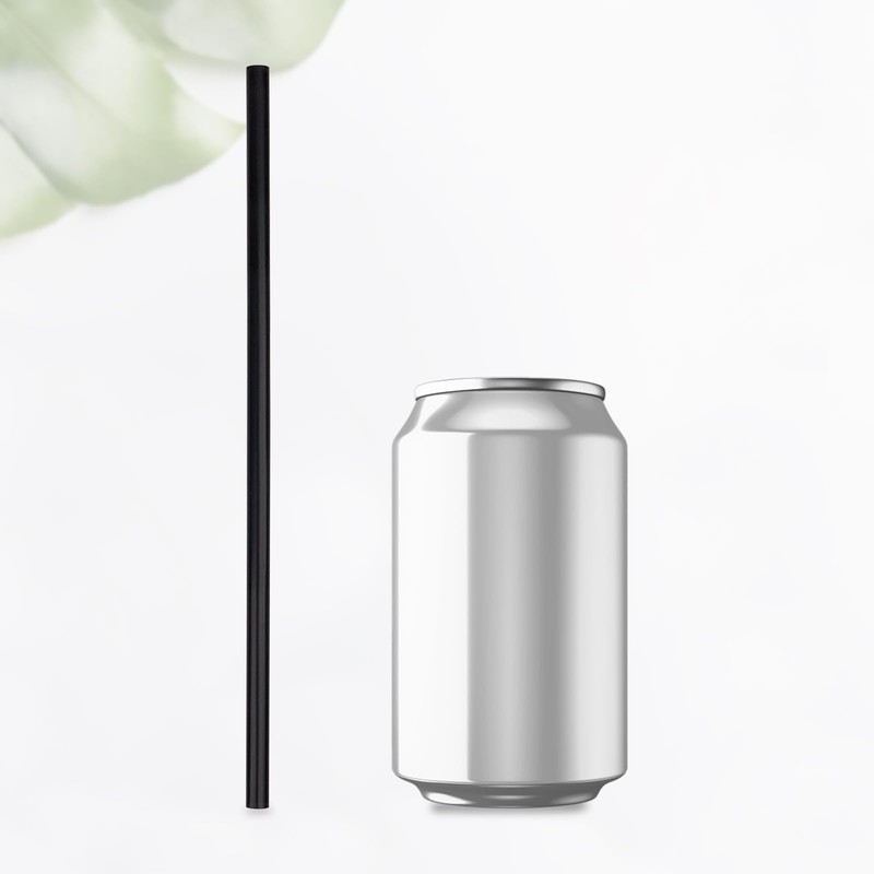 KTOJOY Disposable Drinking Plastic Straws, 8.26" Long, 0.23'' Diameter, Black,