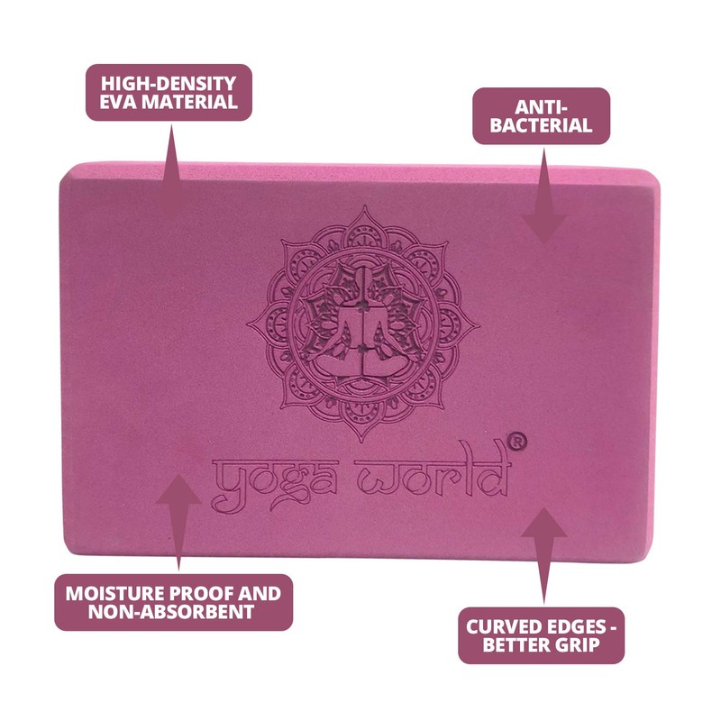Yoga World EVA Yoga Blocks - High Density and Non-Slip