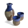 Dock 6 Pottery 3-piece Sake Set, Copper/Blue