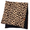 C.C Exclusives Solid Color Ribbed Infinity Scarf with Leopard Pattern