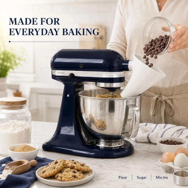 Pouring Chute Attachment compatible with KitchenAid Artisan Stand Mixer