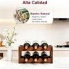 Porta Vinos de Madera 2 Niveles, Estante para Botellas