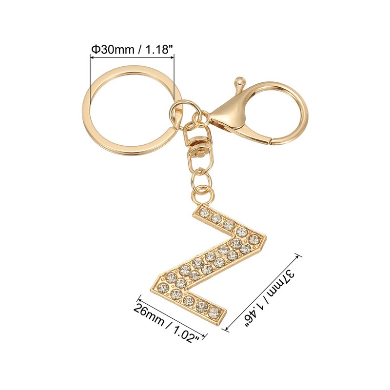 PATIKIL Initial Letter Keyring, Letter A-Z Key Ring, Initials Key
