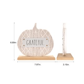 Rae Dunn Pumpkin Fall Decor – Grateful Desk Decor – Pumpkin Decorations for Home – Fall Decorations for Home - Office Decor for Women - Cute Desk Accessories for Women - Aesthetic Fall Home Decor