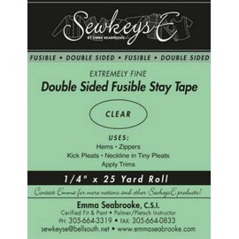 Field's Fabrics Clear - 1/4" Double Sided Fusible Stay Tape - 0.25" X 25 Yards SewkeysE Extremely Fine Sold by The 25 Yard Roll (DSFST.25) M494.20