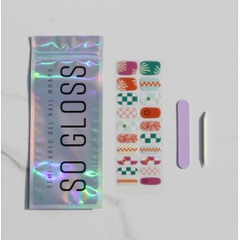 So Gloss Semi Cured Gel Nail Wraps | 20 Wraps | Works with Any LED Nail Light | Salon Quality | Long Lasting | Includes File and Cuticle Stick (Wild One)