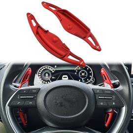 Aluminum Alloy Steering Wheel Shift Paddle Extension Sticker Auto Parts For Hyundai Sonata Hybrid(2020-2023), Tucson/Santa Cruz(2022-2024), Palisade(2023-2025)(Red)