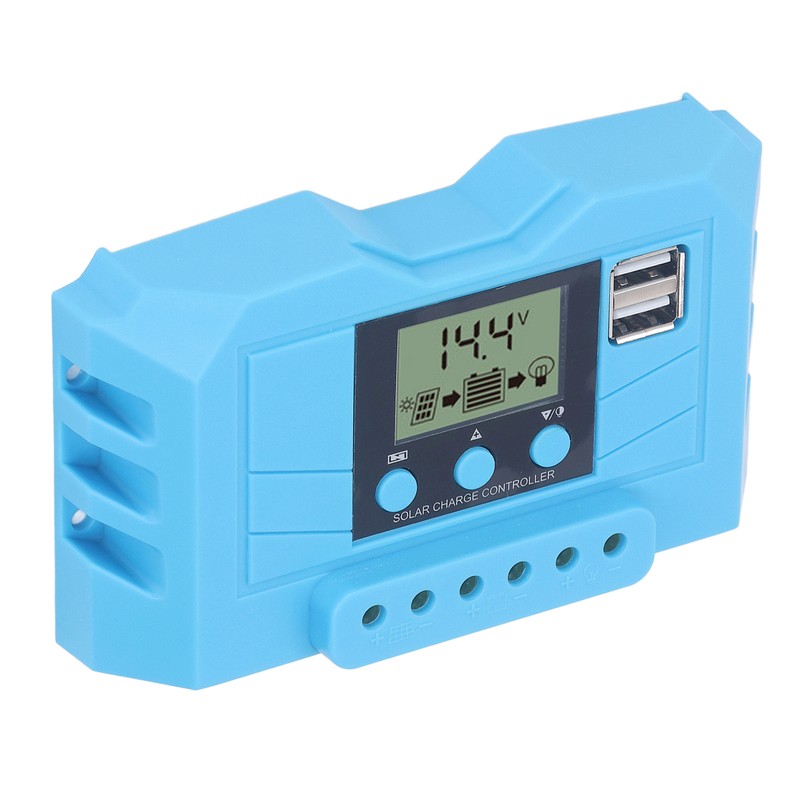 Solar Charge Controller LCD Display 12V 24V Dual USB Port