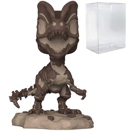 POP Movies: Jurassic Park​ Fossil - Dilophosaurus Funko Vinyl Figure (Bundled with Compatible Box Protector Case), Multicolor, 3.75 inches