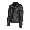 DECIMAL Men's Black REAL Lambskin Leather Biker Jacket VINTAGE GENUINE