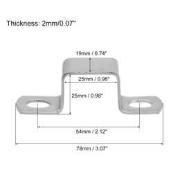 QUARKZMAN U Shaped Connector Clamp 25 mm x 25 mm 304 Stainless Steel Rod Safety Bracket Brackets for Door Window Shed Closed Rod Holder Strut Channel Pack of 1
