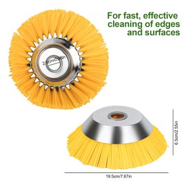 XTDMJ Weed Brush Nylon Brush, 200 mm x 25.4 mm Nylon Weed Brush Head, Nylon Lawn Mower Brush, Wild Herb Brush for Rust and Moss Removal