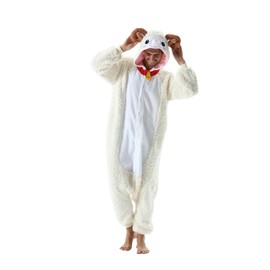 SimZoo Animal Onesie Pajamas for Adults, Animal Cosplay Costume Sleepwear for Men and Women, One Piece Unisex Housewear, Goat
