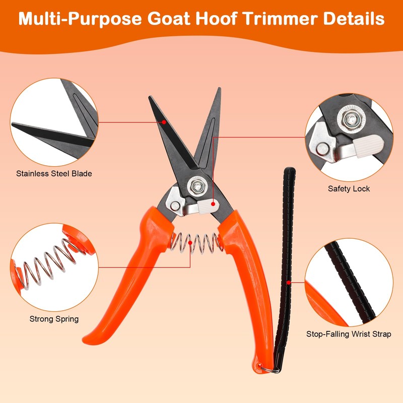 8 inch Farrier Tool Kit, Coldairsoap 3PCS Goat Hoof Trimmers