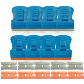 NBTOOL Razor Blade Scraper 8pcs Mini Plastic Scraper Tool,Razor Blade Scraper Tool with 5pcs Plastic Razor Blades & Stainless Steel Blades,Cleaning Razor Scraper,Window Scraper,Glass Scraper