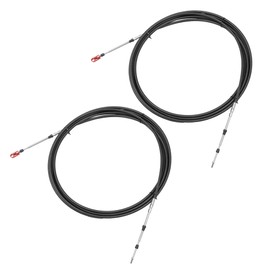 uxcell 2pcs 24ft 276 Inch Marine Type 3300/33C Throttle Shift Remote Control Box Cable W/Clevis for Yamaha Outboard Engine Boat Motor Steering System Black