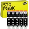 Happy Printer 5 Printer Cartridges Compatible with Canon PGI-520 PGBK