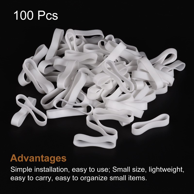 MECCANIXITY Silicone Rubber Bands Rings 100Pcs Non-slip 20mm Dia 0.7mm