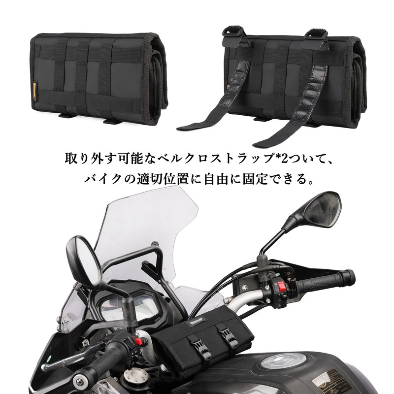 Rhinowalk Tool Bag, Tool Roll Bag, for Motorcycles, Waterproof, Wrench