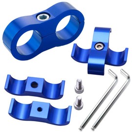 Vignee 5 Pieces Separator Clamp Fuel Line Mounting Clamps (Blue,AN6)