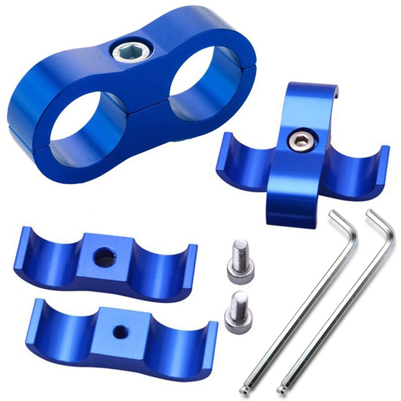 Vignee 5 Pieces Separator Clamp Fuel Line Mounting Clamps (Blue,AN6)