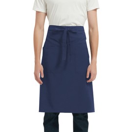 Caterpillar Apron, Salon, Men's, Women's, Simple Apron, Plain Plain, Under the Waist, Unisex, Chef, Clerk, Kitchen, Restaurant, Coffee Shop, navy