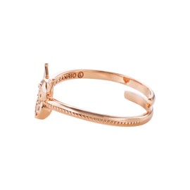 White Clover SAKU-R100PG Chromi Ring, Free Ring, Compatible with Sizes 7 - 19, Sanrio Characters, 925 Silver, Cubic Zirconia, Milgrain Pink, Anniversary, Birthday, Present, Sterling Silver Cubic