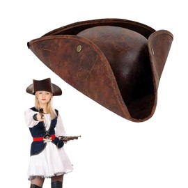 Ximinwzm Pirate Hat, Pirate Hat for Adults, Captain Costume Accessory, Brown Pirates Hat Theme Party Supplies Role Cosmetic Accessories