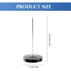 Ticket Spike, Desk Receipt Holder, Receipt Spike Holder, Metal Receipt Spikes with Round Base, Black Paper Memo Holder, Metal Bill Holder, Straight Rod Spike for Restaurant, Kitchen