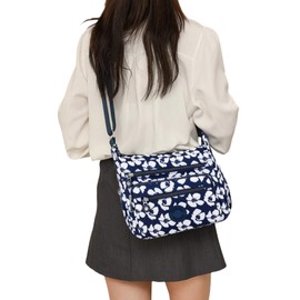 FAVORTALK Cross Body Bag Women Lightweight Nylon - Crossbody Shoulder Purse for Dog Walking with Long Strap Multi PocketsHandbags Waterproof - B20228