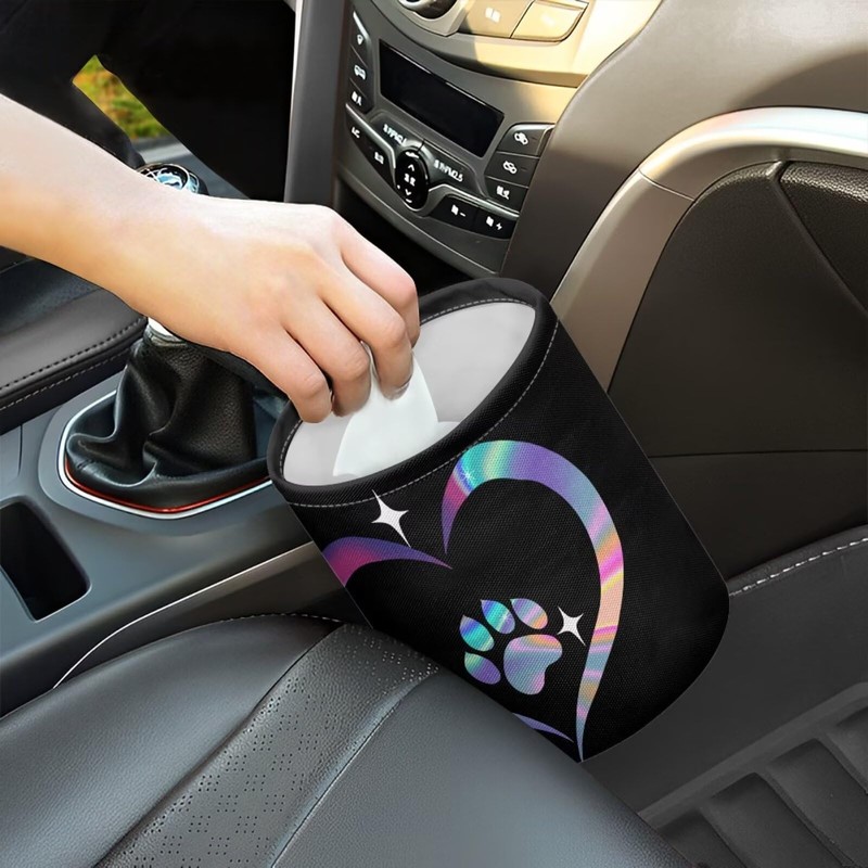 Darisoco Dog Paw Heart Car Garbage Can Mini Car Trash