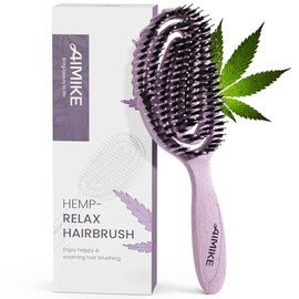 AIMIKE Hair Brush, Dual Soft Boar & Nylon Bristles HairBrush for Fine Hair, Shine Boost & Frizz Control Hair Brush for Women, Soft Bristle Brush For Slick Back, Volume and Shine, Best Gift for Women