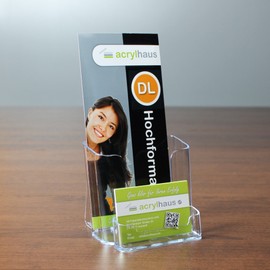 DIN Long (99 x 210 mm) Prospectus Holder/Prospectus Stator/Flyer Holder with Business Cards Tray