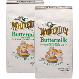 White Lily Self-Rising Buttermilk Corn Meal, 2 lb Bag (Pack of 2)